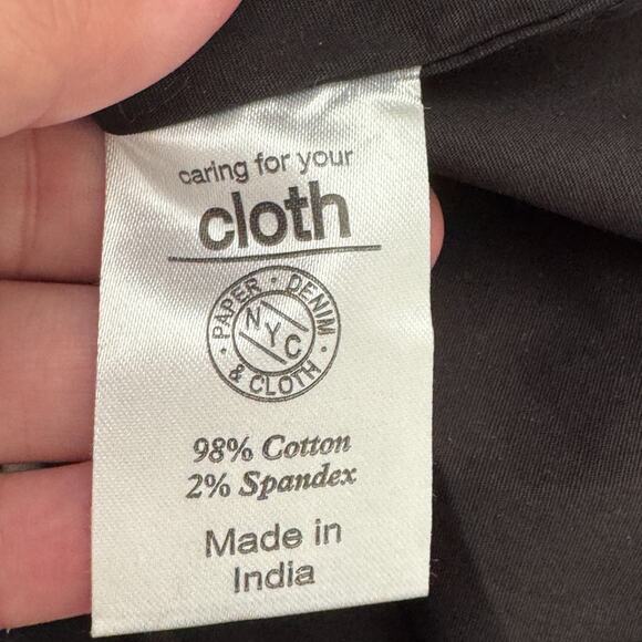 Paperdenim & Cloth Slim Fit Shirt XL Black White Geometric Short Sleeve NWT - Picture 16 of 16